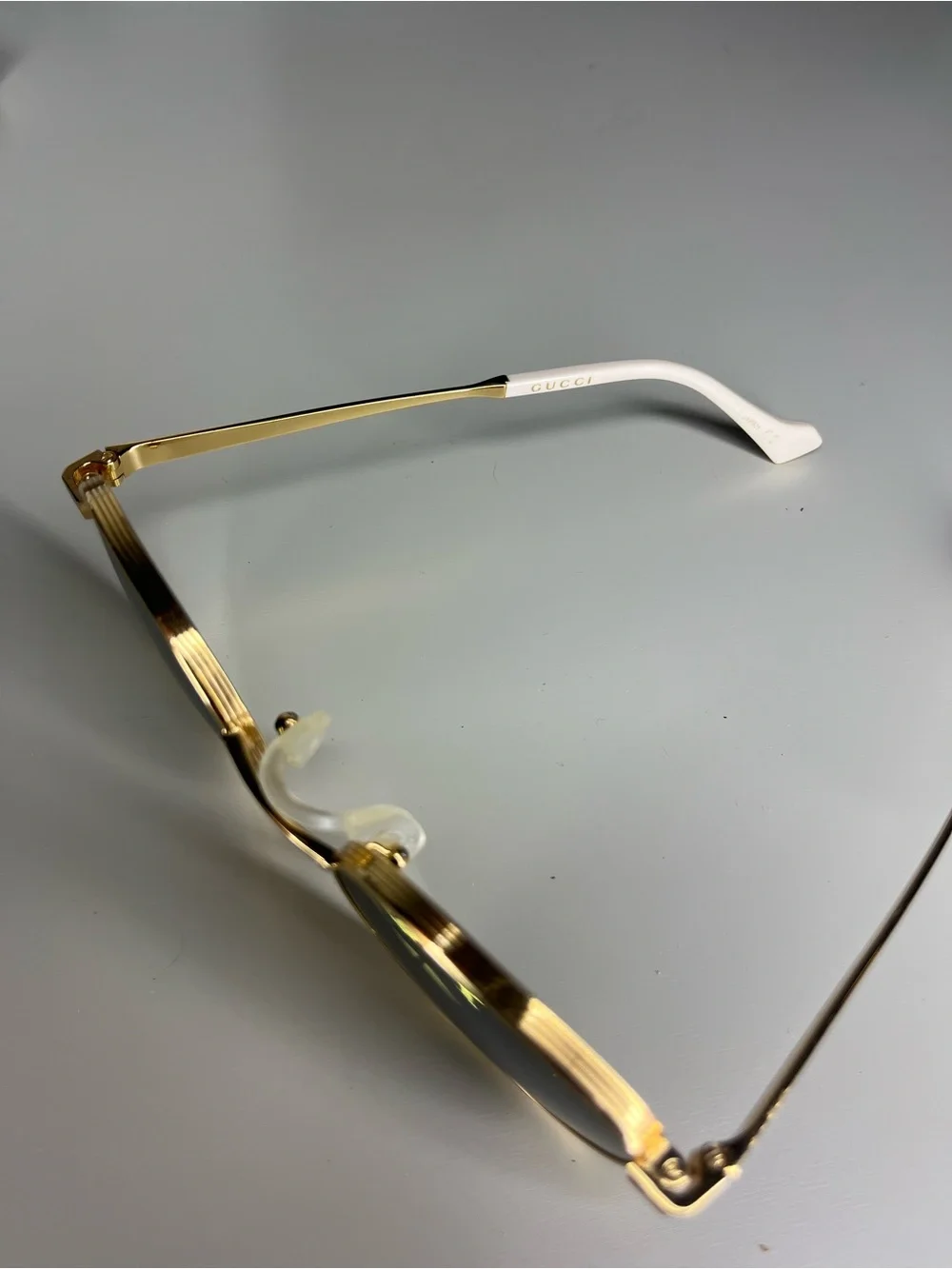 Gucci Gold Frame Dark Green Lens Sunglasses